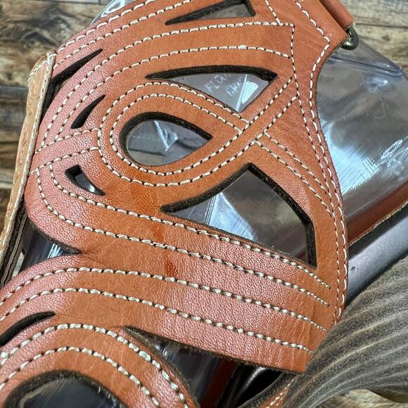 L'artiste Spring Step Flourish Gladiator Sandals Women's 37 Brown Leather Heels - Picture 10 of 10